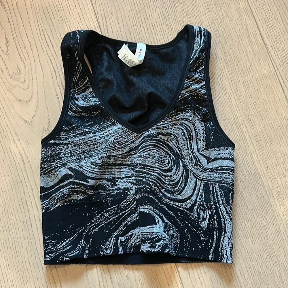 Athleta Aurora black swirl leggings bra workout set - Picture 3 of 6